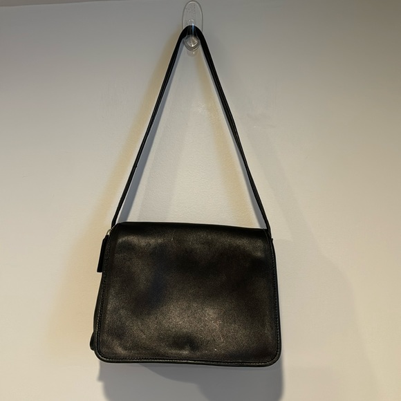 Coach Handbags - Vintage Coach Black Leather Shoulder Bag